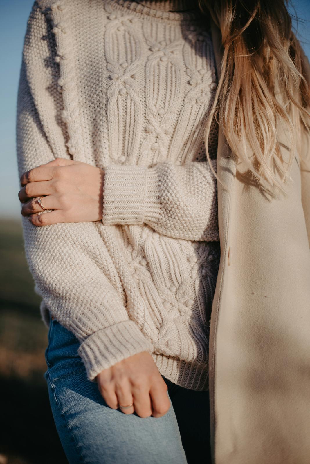 Clotted Cream Pullover - All-over textured cabled turtleneck knitting pattern by Zanete Knits